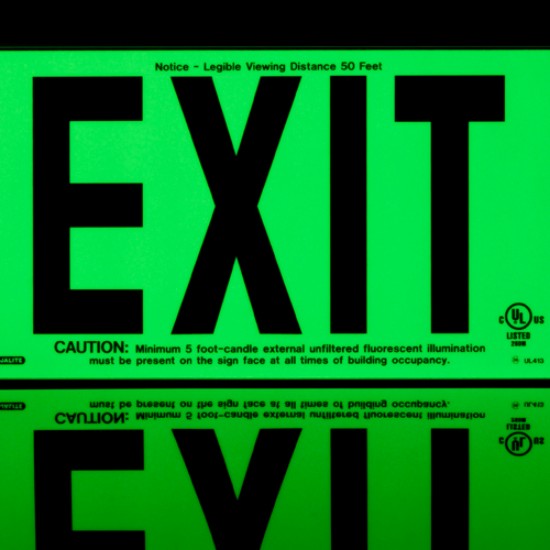 PHOTOLUMINESCENT EXIT SIGNS